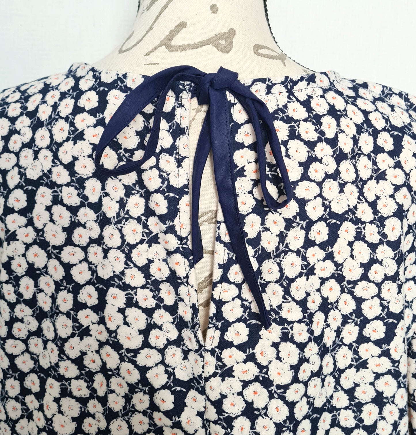 The Julie Dress - Brushed Cotton Navy Floral