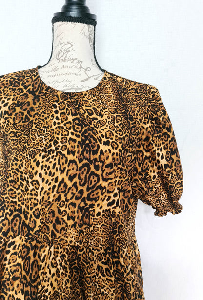 The Julie Dress - Golden/Grey Leopard Print