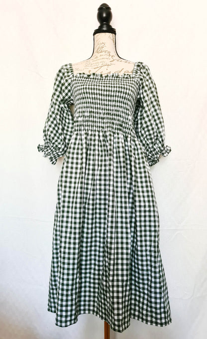 The Brenda Dress - Gingham with Sleeves