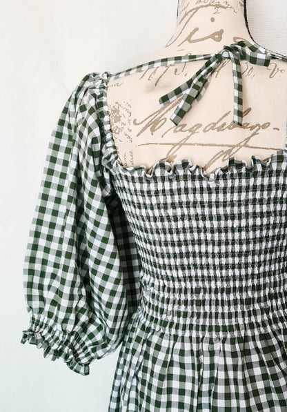 The Brenda Dress - Gingham with Sleeves