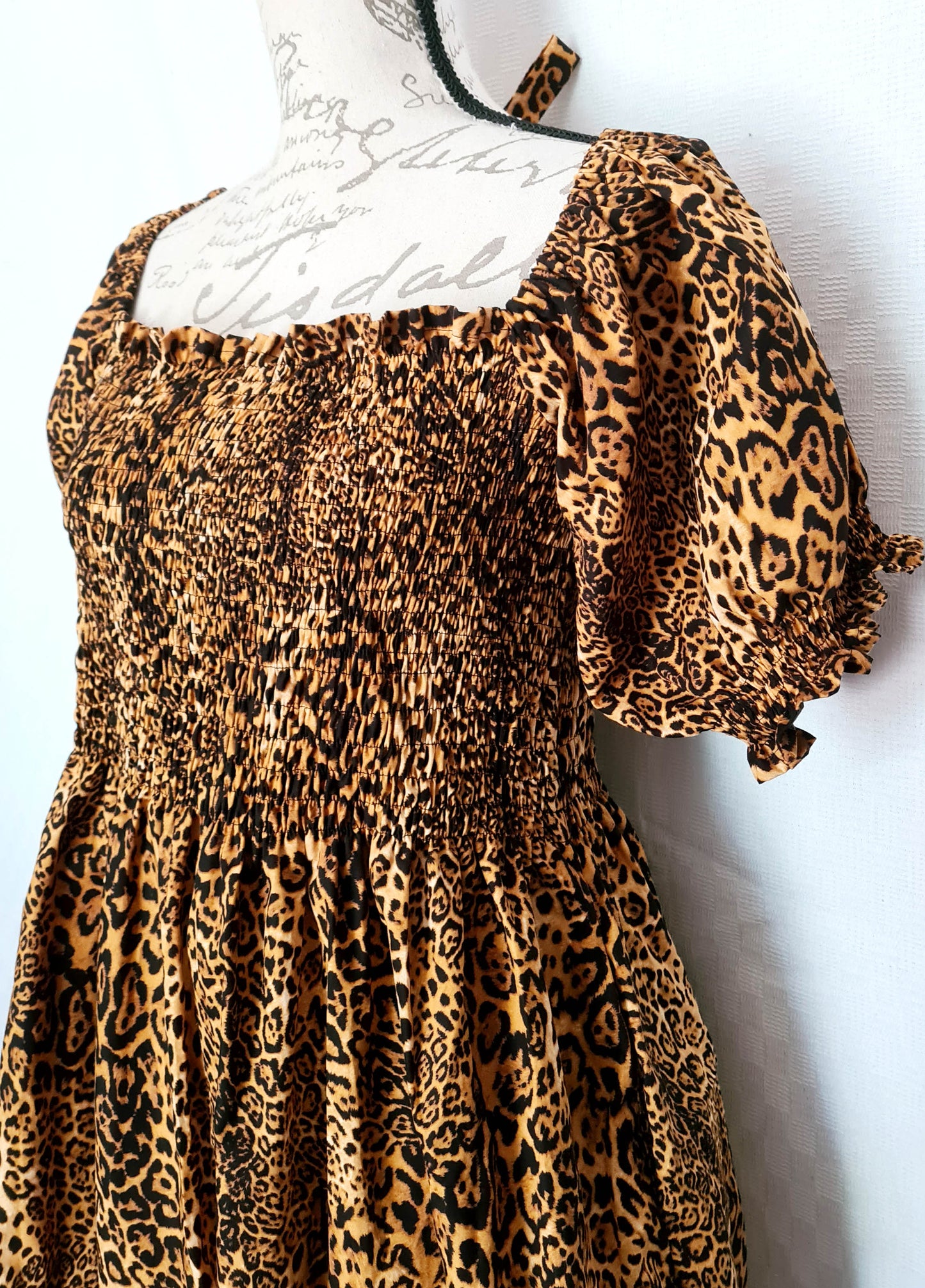 The Brenda Dress - Leopard Print with Sleeves