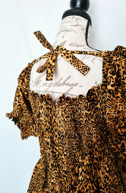 The Brenda Dress - Leopard Print with Sleeves