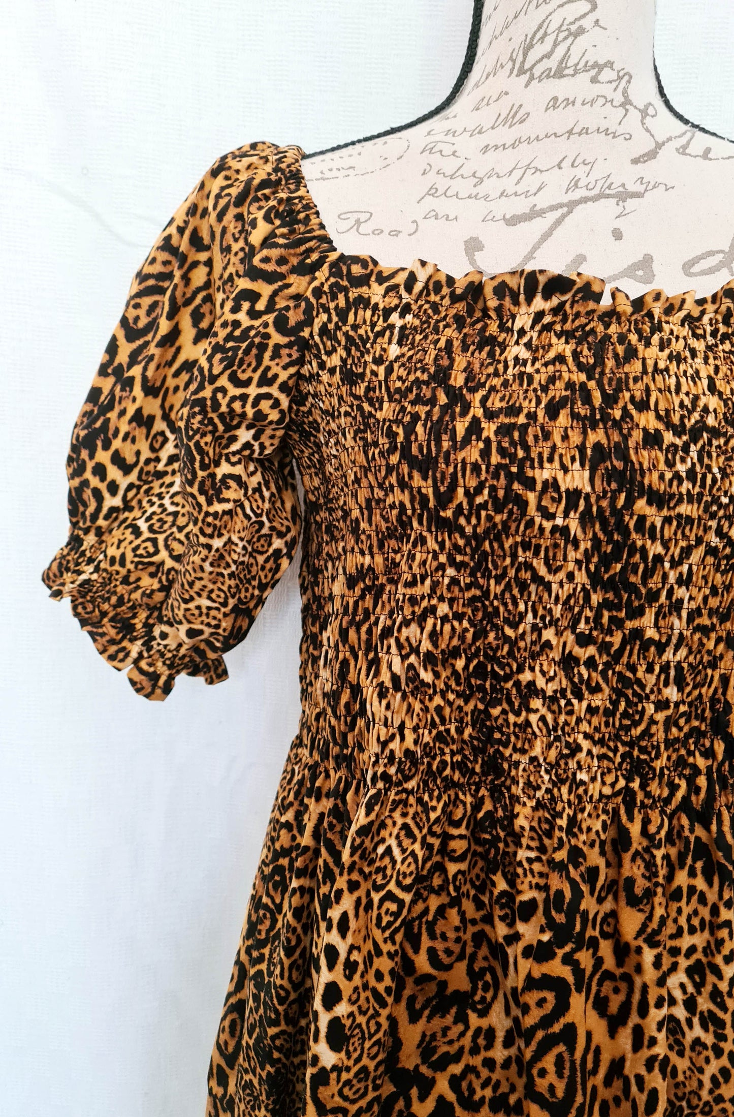 The Brenda Dress - Leopard Print with Sleeves