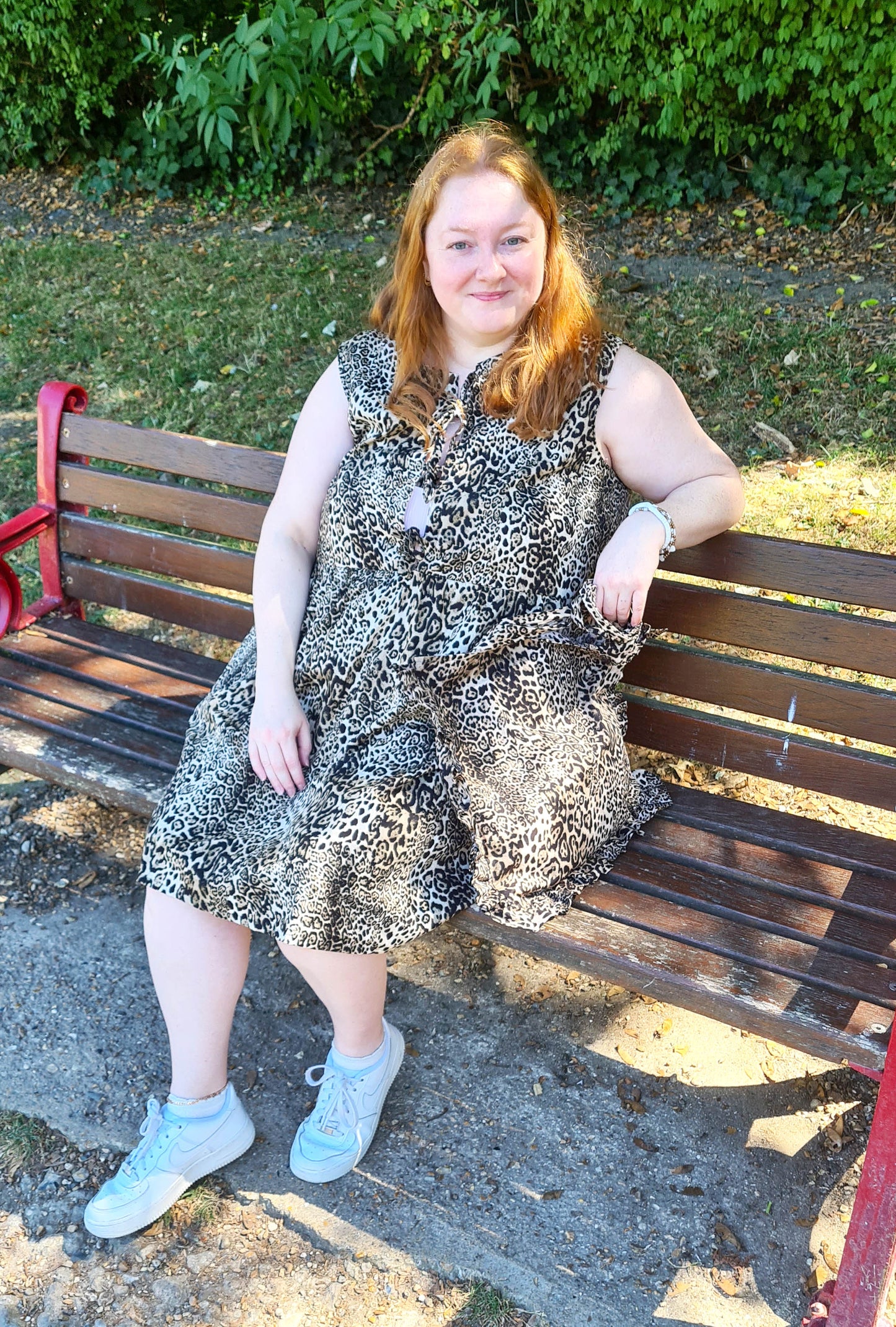 The Maddy Dress - Tie Front Grey Leopard Print