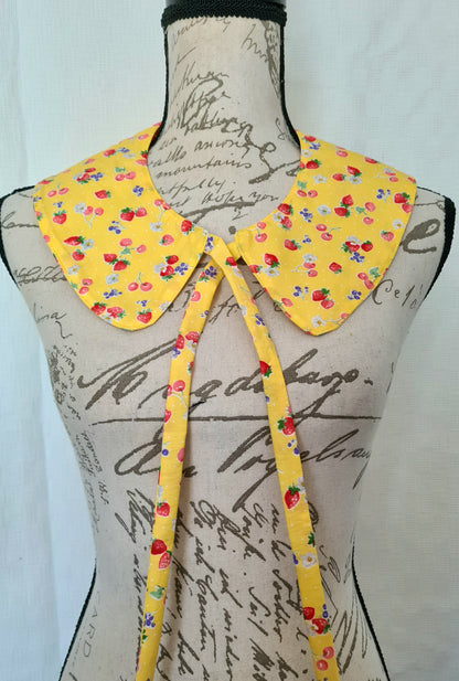 The Collar: Bright Strawberry Picnic - Limited Edition Fabric Waste Busting One Off Piece!