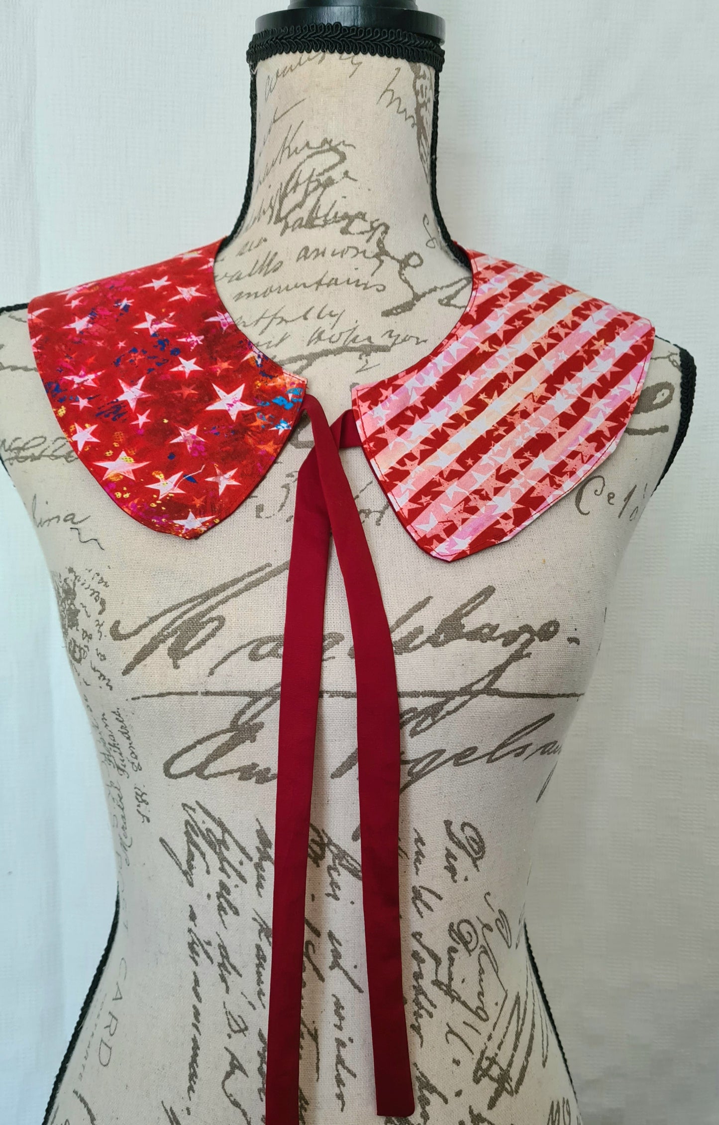 The Collar: Red Stars and Stripes - Limited Edition Fabric Waste Busting One Off Piece!